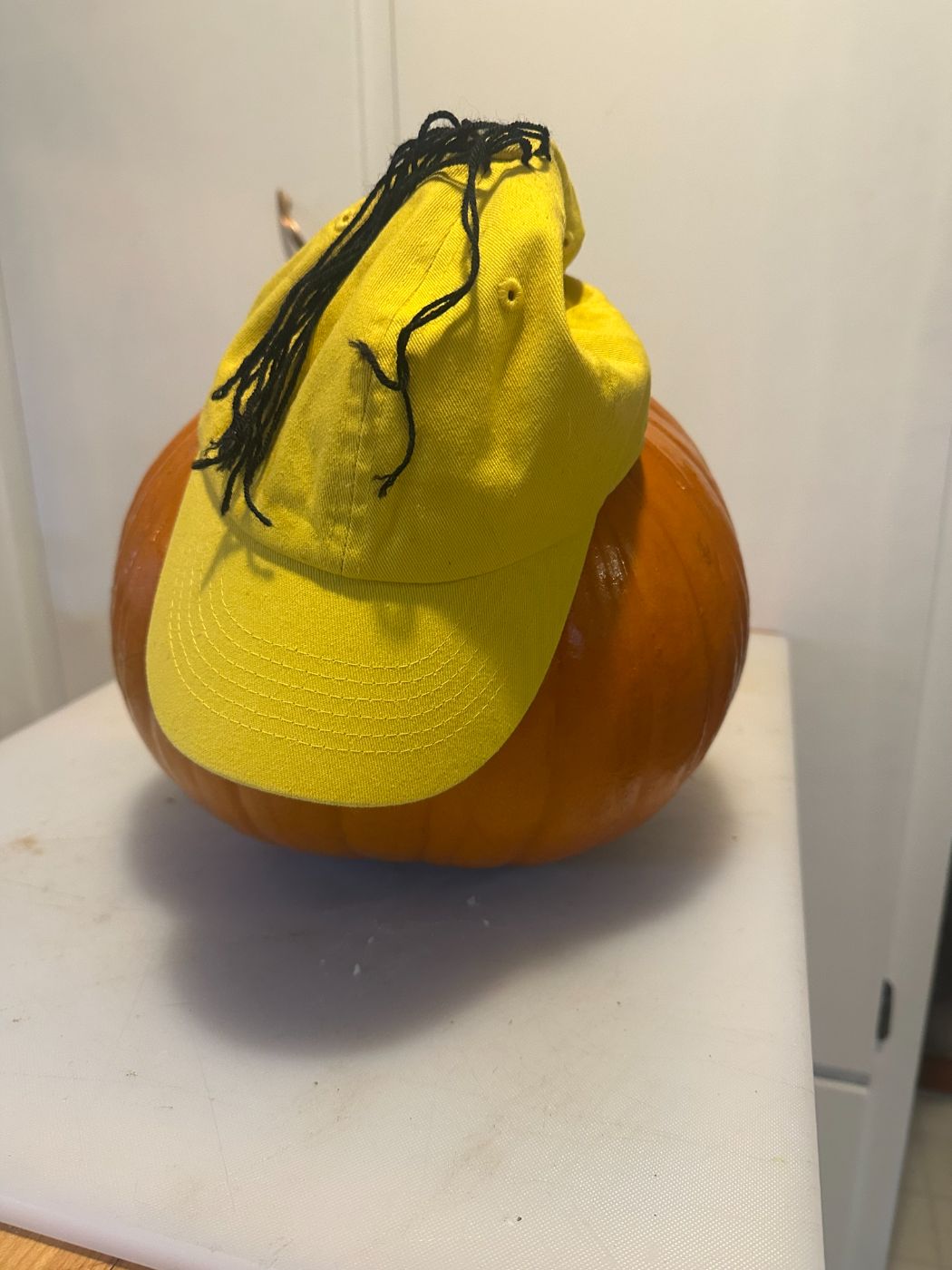 Yellow Hat with Hair